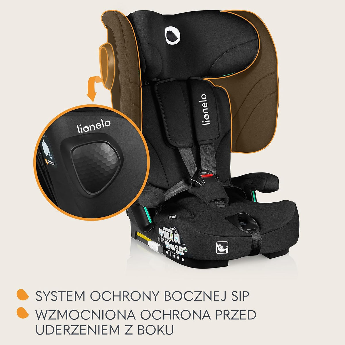 LIONELO NELLY i-Size-autostol 76-150 cm med ISOFIX