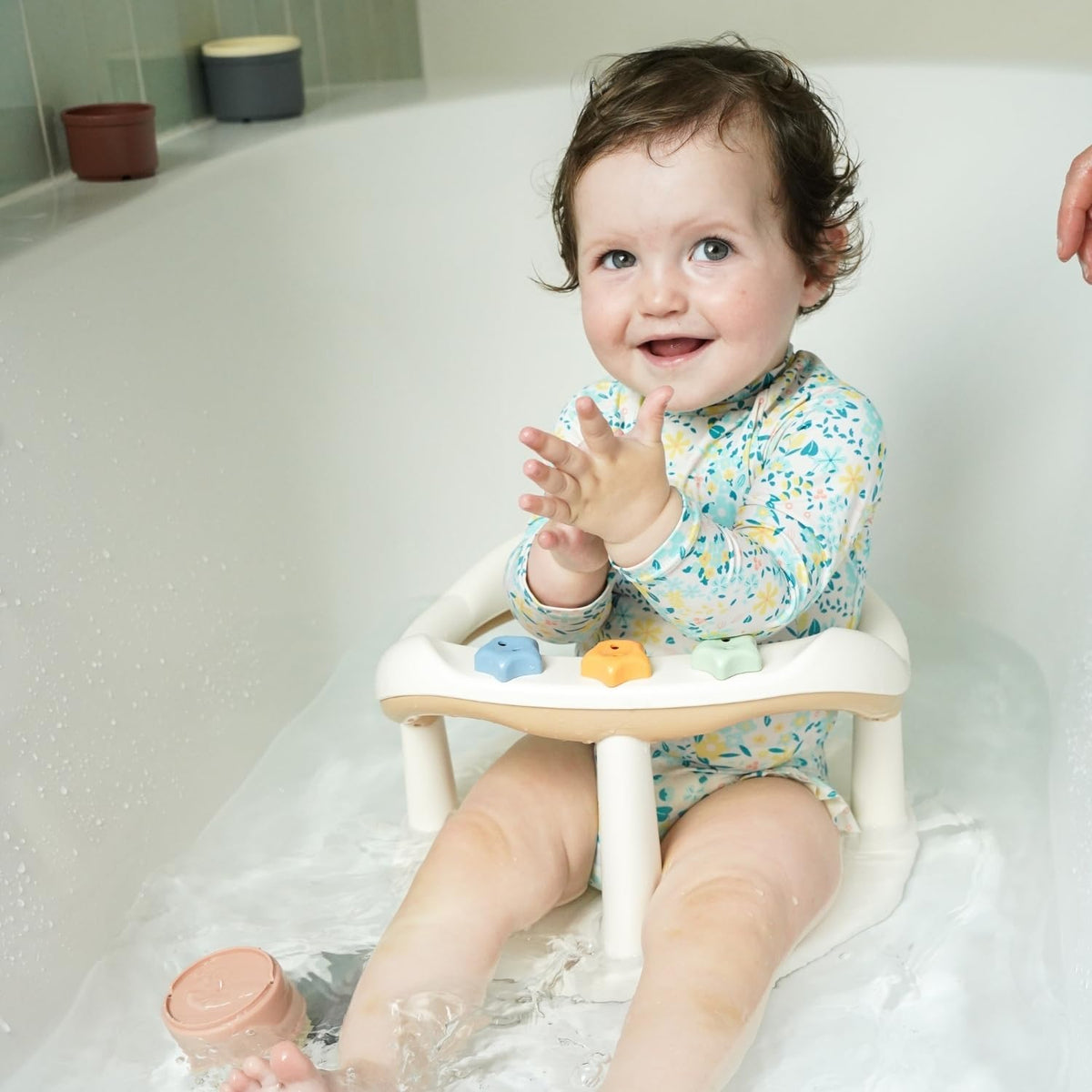 THERMOBABY krzesełko do kąpieli 6m+ dla dziecka siedzącego w wannie, bezpieczne i wygodne