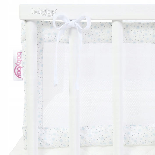 BABYBAY ochraniacz do łóżeczka 200x24, przewiewny siatkowy ochraniacz z łatwym mocowaniem do łóżeczka niemowlęcia