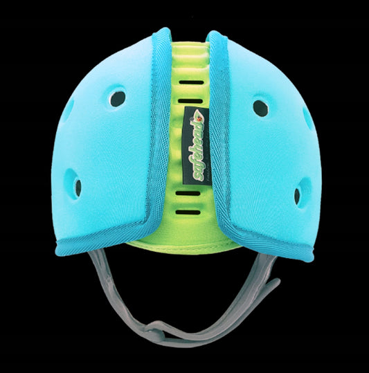 SAFEHEAD kask ochronny do nauki chodzenia SOWA, turkusowy kask dla dziecka 7-24 m