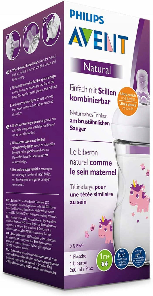 PHILIPS AVENT Biberón Natural 260 ml tetina 1m+