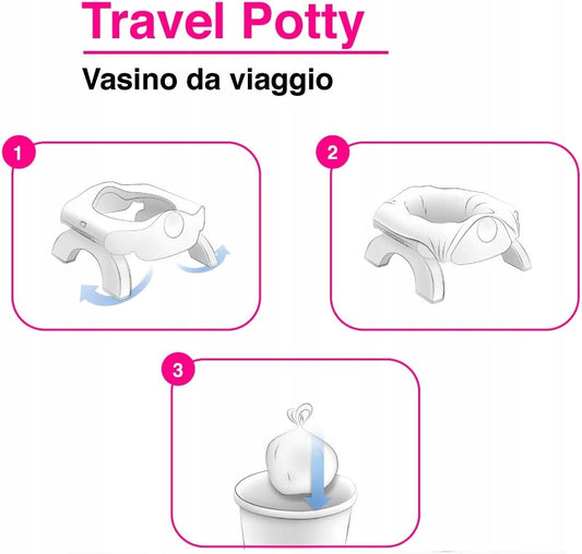 OK BABY 3W1 Nocnik Turystyczny Nakładka + worki, travel potty 3w1 nocnik i nakładka