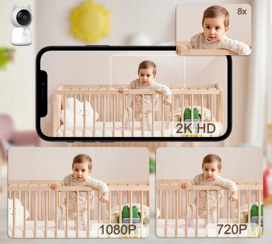 EYRIZON zdalnie sterowana niania elektroniczna 5" 2K HD + aplikacja