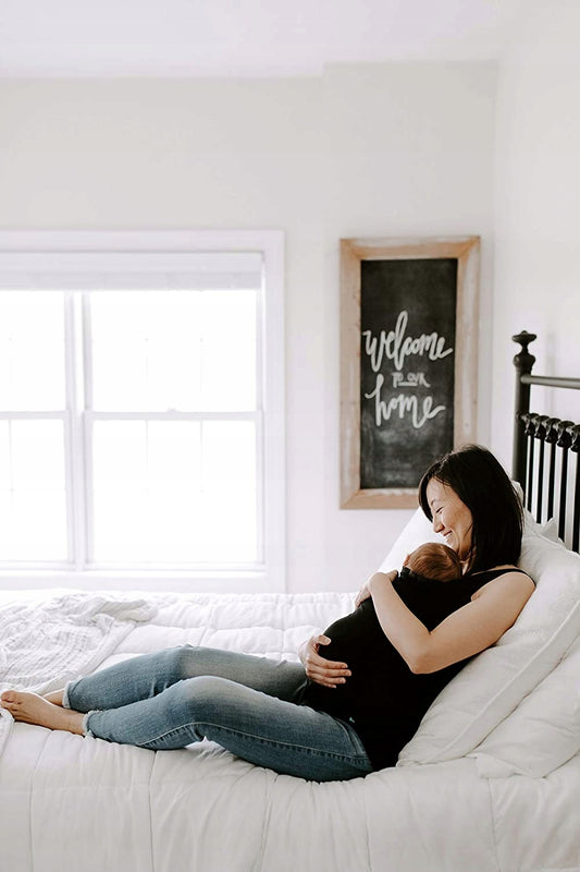ADEN + ANAIS top do kangurowania S, czarny, dla mamy karmiącej z dzieckiem