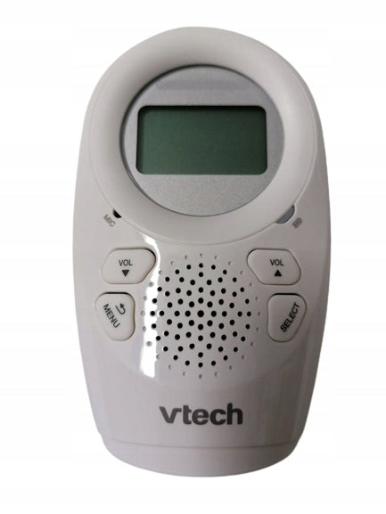 VTECH BM1211 cyfrowa niania elektroniczna DECT, biała jednostka rodzica z ekranem i przyciskami, stan powystawowy