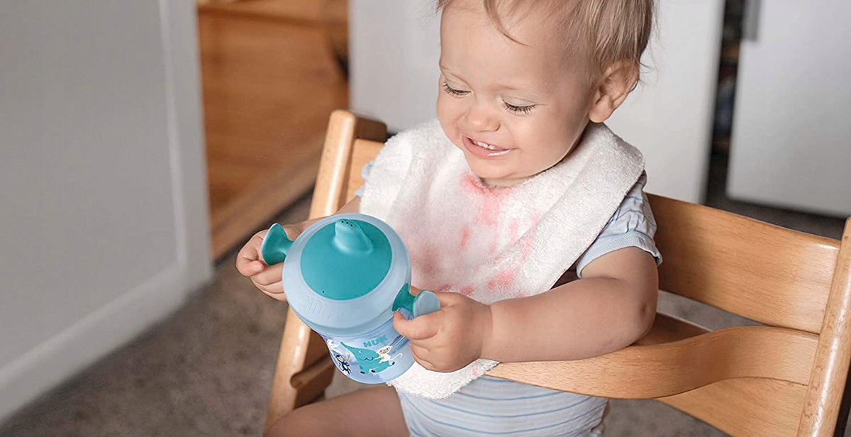 NUK Trainer Cupdrip cupAge 6 m +colour: blue and green with animal motifscapacity 230 mlMaterial