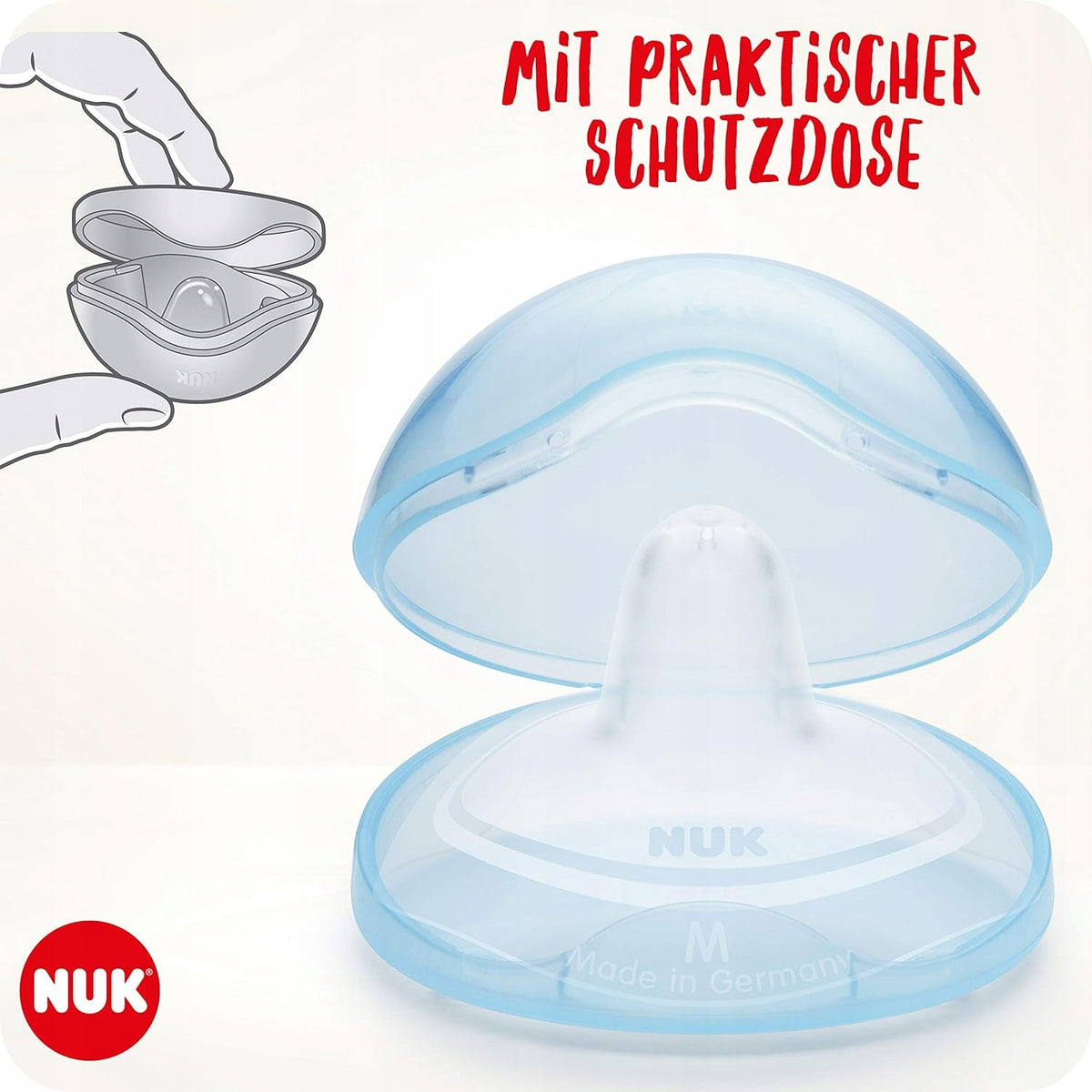 NUKnipple shields, nursing capssize M - 20mmin used conditionFor the protection of sensitive nipples during