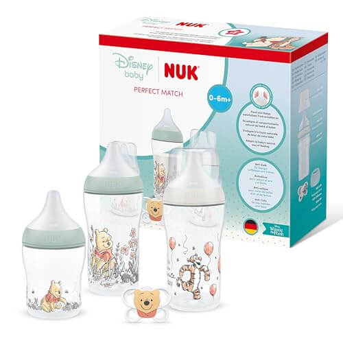 NUK Perfect Match zestaw butelek antykolowych 0+ 4 elementy DISNEY