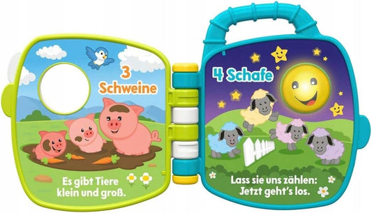 FISHER-PRICE GFP29 elektroniczna książeczka sensoryczna JĘZYK NIEMIECKI