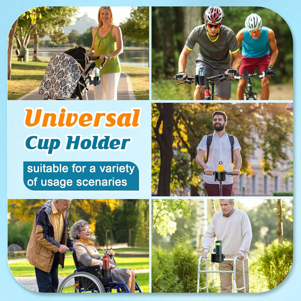 GUISEAPUE suport universal pentru pahar și telefon pentru cărucior, bicicletă, trotinetă