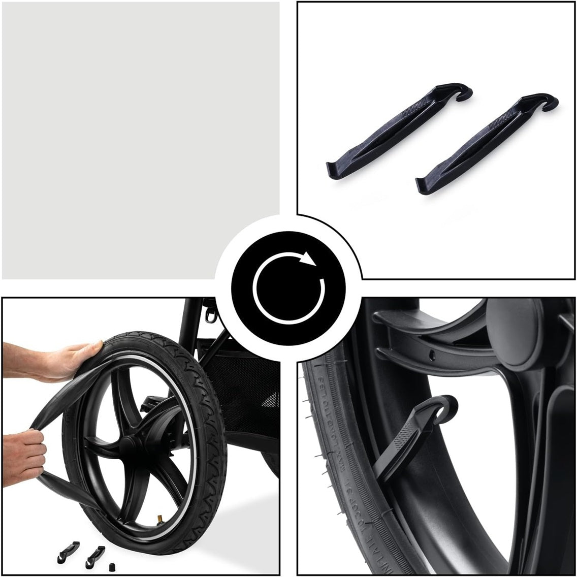 HAUCK zestaw do wózka RUNNER 2x dętka 16" + 1x dętka 12" + 2 łyżki