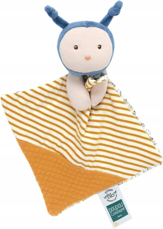 DOUDOU et COMPAGNIE pszczoła komforter PRZYTULANKA organic z kocykiem dla niemowląt 0+