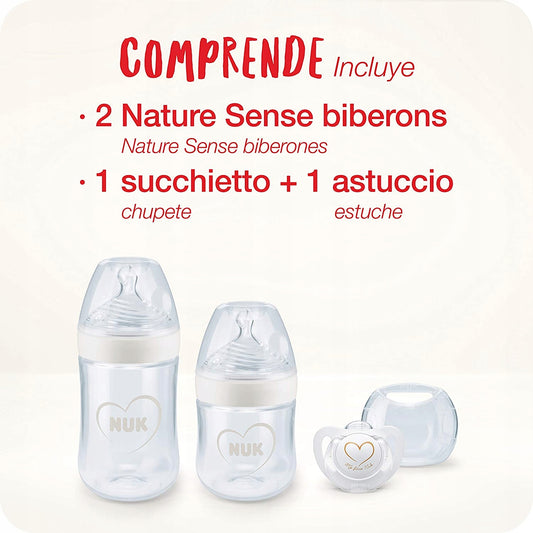 NUK Nature Sense set sticle 260,150ml + tetină