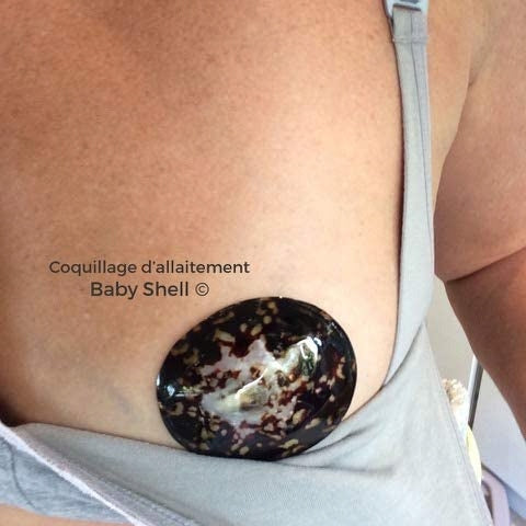 BABY SHELL nakładki muszle z masą perłową osłonka na brodawkę z naturalnej muszli, rozmiar L, łagodząca podrażnienia