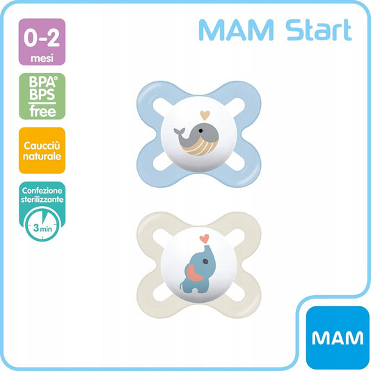 MAM START Beruhigungssauger x2 0-2 Monate KAUTSCHUK