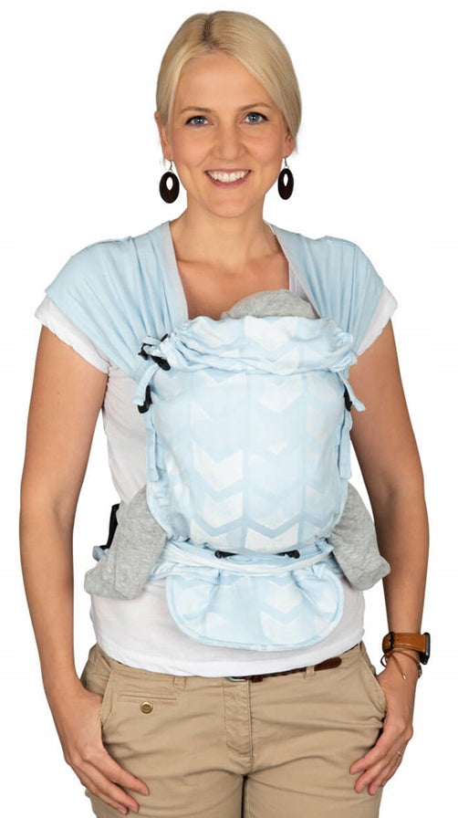 HOPPEDIZ hop-tye buckle nosidełko ergonomiczne 0-30 msc. niebieskie nosidełko mei-tai dla niemowląt