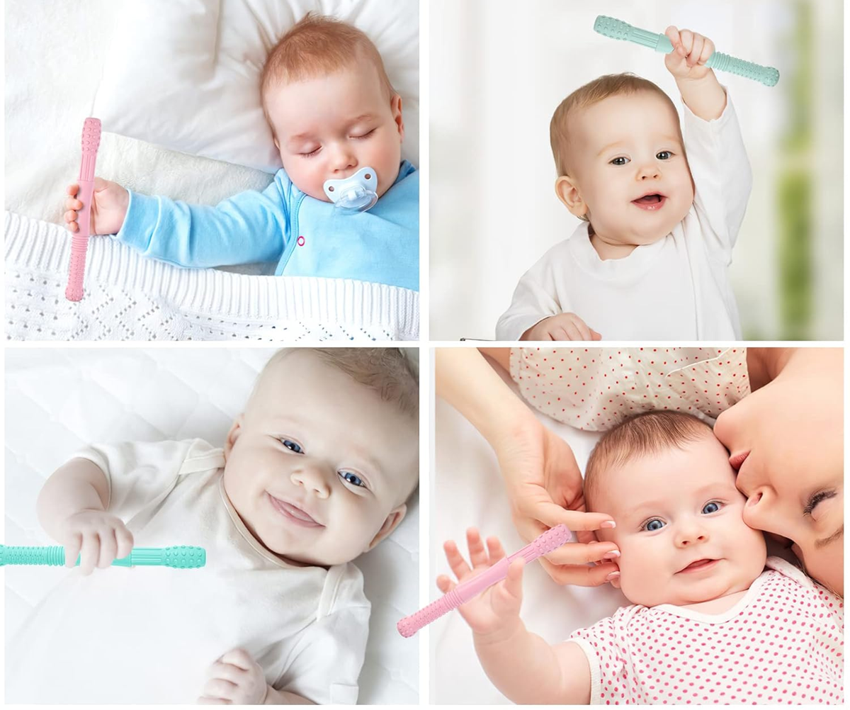 HOPTON silicone massaging teether, 3 pieces + cleaning brush, 16.8 cm