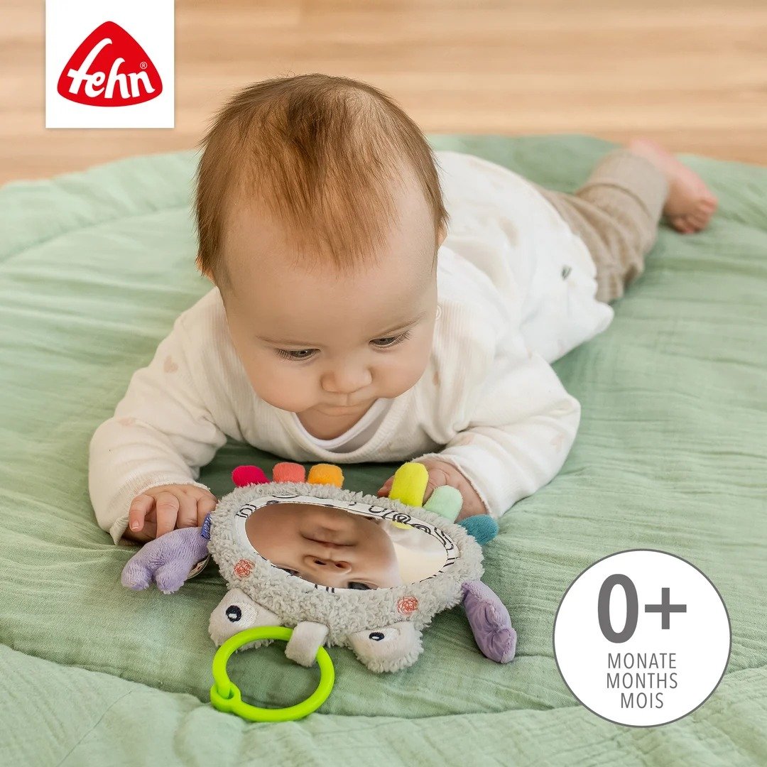Fehn zawieszka lusterko aktywizujące 0+ 20cm krab, sensoryczna zabawka do leżenia na brzuszku