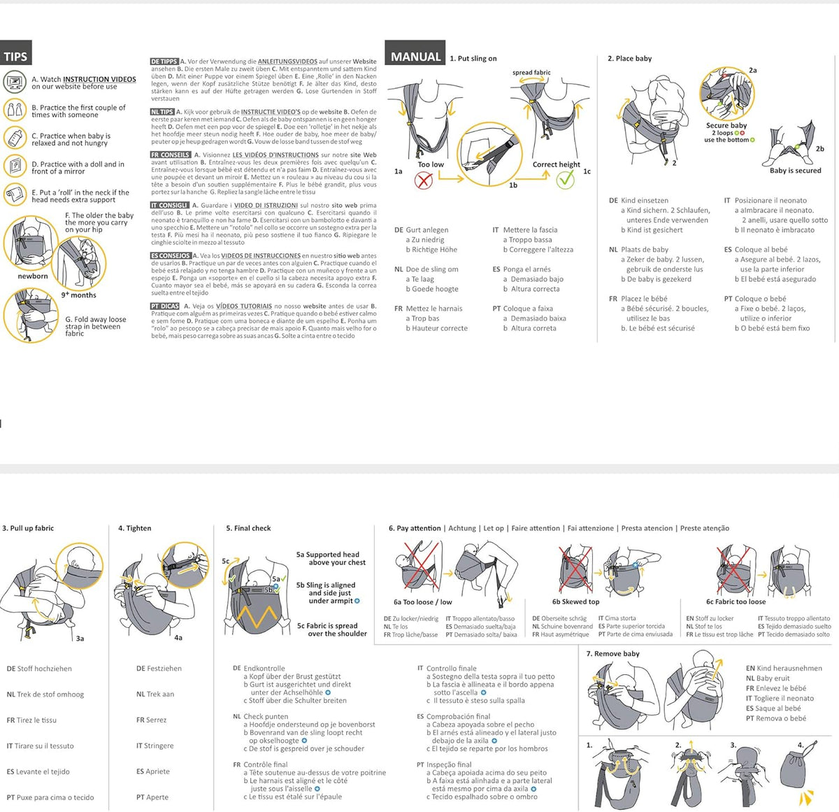 MINIMONKEY écharpe de portage pour bébé en maille jusqu’à 15 kg