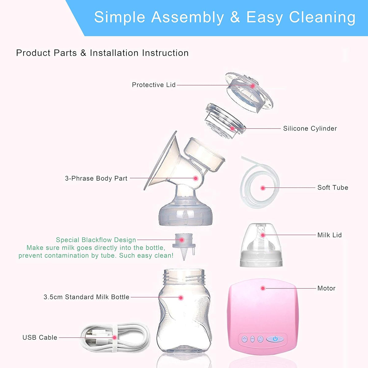 YABTF single electric breast pump