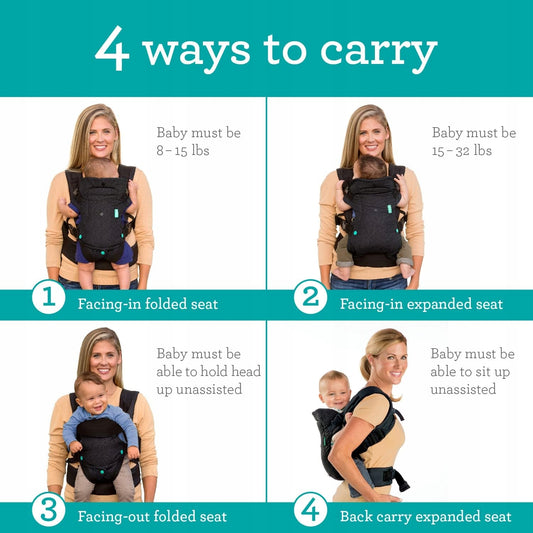 INFANTINO FLIP 4w1 nosidełko ergonomiczne 3,5 - 14,5 kg, 4 sposoby noszenia dla dziecka