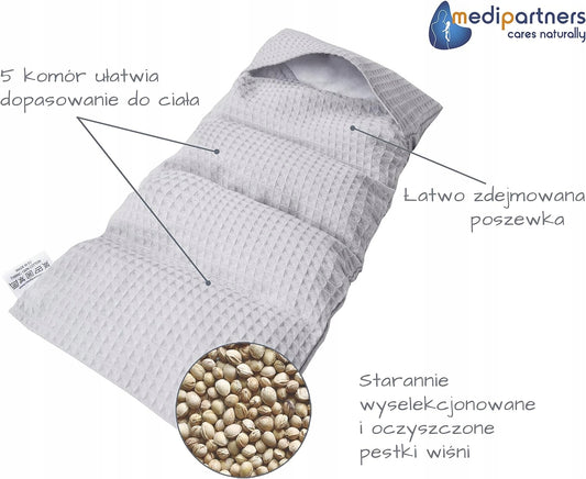 MEDIPARTNERS termofor z pestkami wiśni DUŻY 800g 60x20 cm MINKY