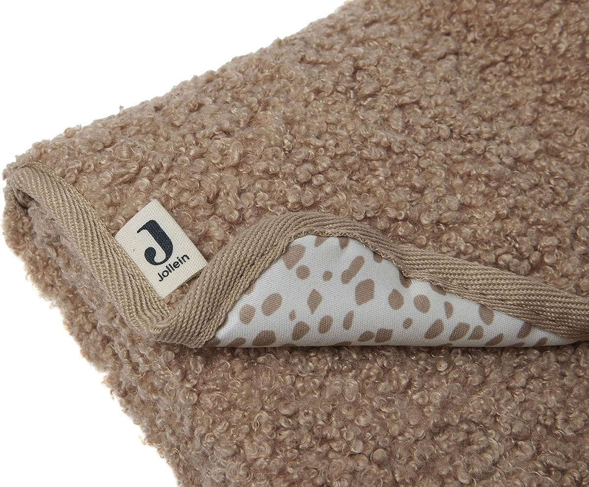 Jollein Boucle mata do przewijania 71x50 cm beżowa, tekstylna mata dla dziecka z miękkim boucle