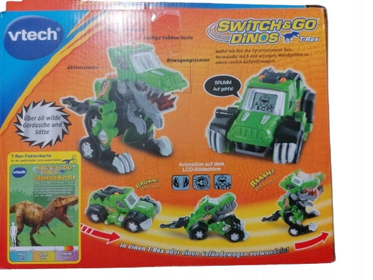 VTECH Switch&Go Dinos TRANSFORMERS j.niemiecki zielony dinozaur-zabawka 3-8 lat, konwertowany z pojazdu