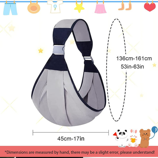 GYTERA nosidełko PAS chusta do 15kg, szare nosidło miękkie z regulacją 136-161 cm