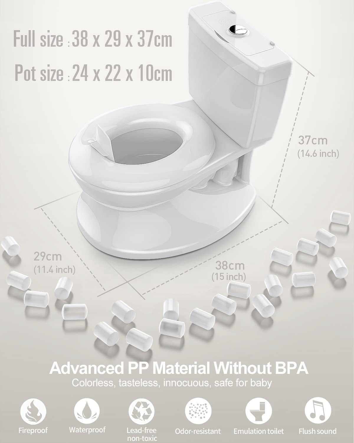 ADOVEL potty with removable insert and sound