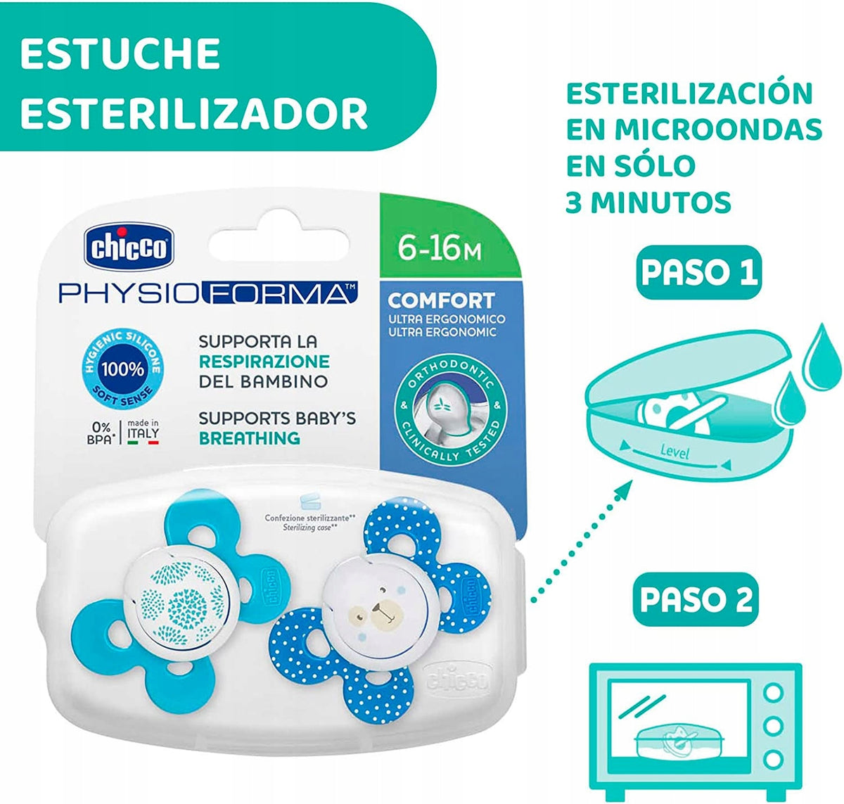 CHICCO PhysioForma silicone dummies x2