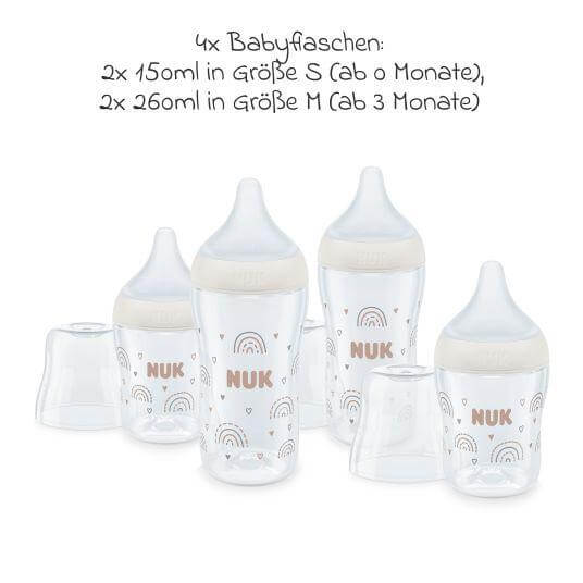 NUK Perfect Match Rainbow zestaw startowy butelki 150 / 260 ml 3m+