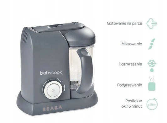 BEABA Babycook Robot de cocina 4en1 vaporera, batidora, calentador, descongelador
