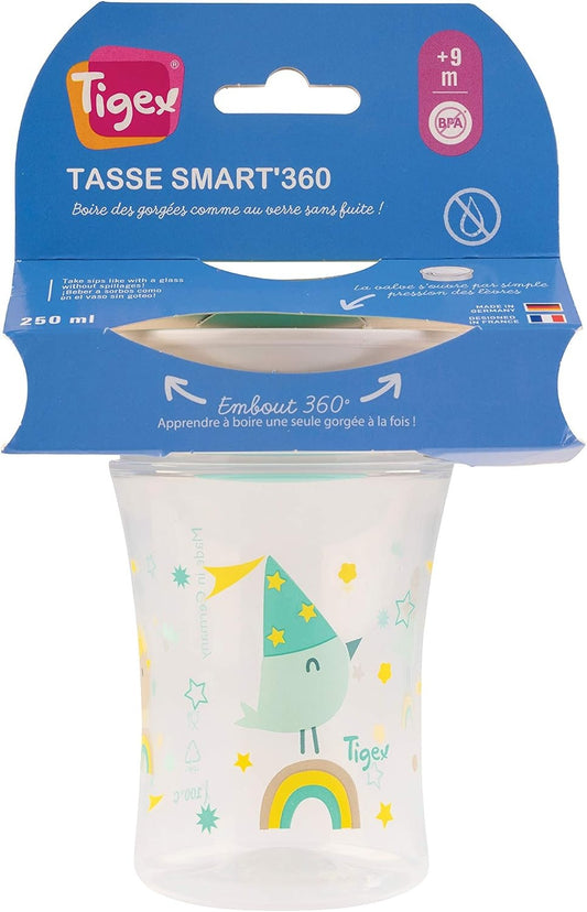 TIGEX Smart Cup spill-proof cup 360° spout 250 ml 9 m+ BIRD