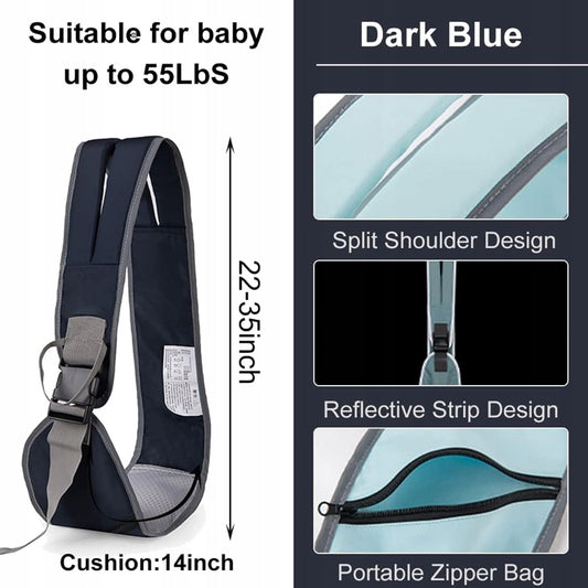 GUBBY GUPS nosidełko PAS chusta do 15kg, dark blue, ergonomic sling carrier with split shoulder design