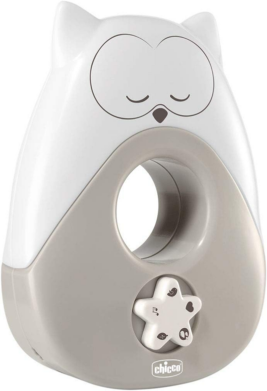 CHICCO Sweet Lights lampka nocna z melodiami i dźwiękami SOWA 13,5 x 18 cm