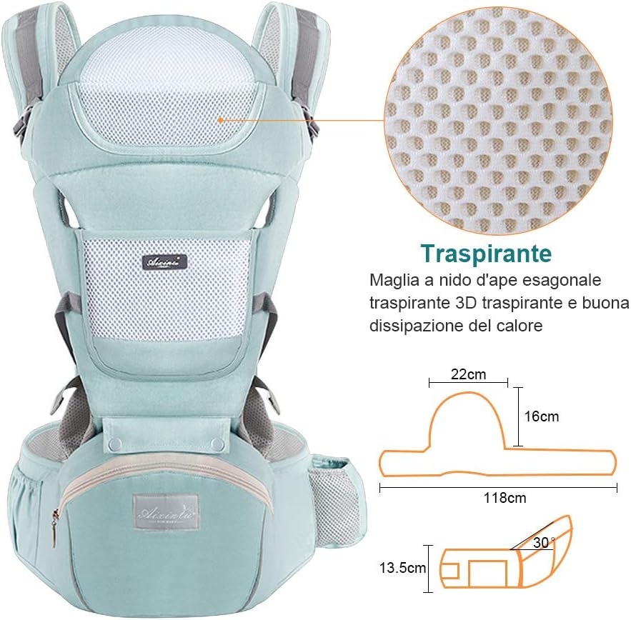PORT-BEBE ergonomic cu centură de șold 11în1