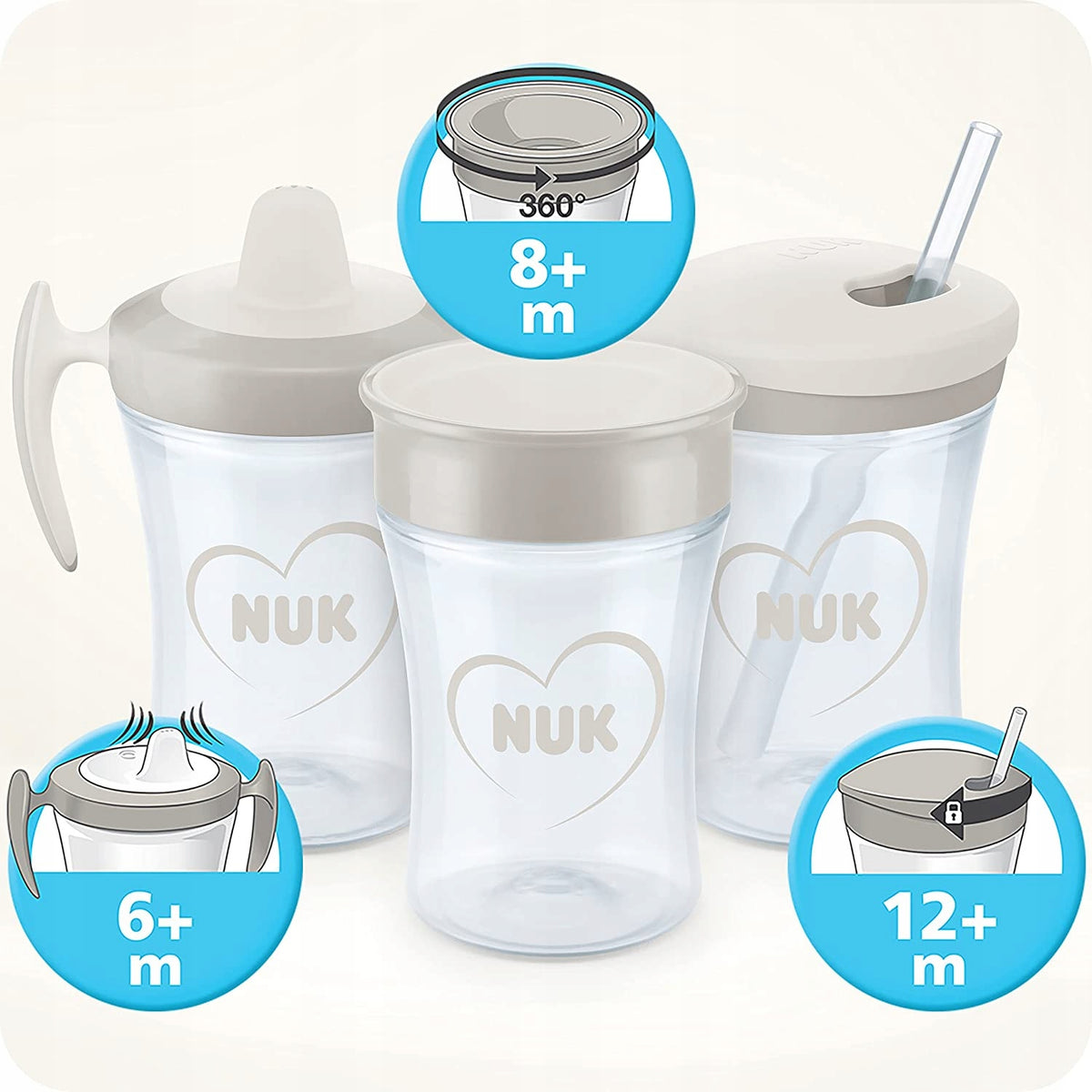 NUK Magic Cup zestaw 1 x kubek niekapek 360 stopni