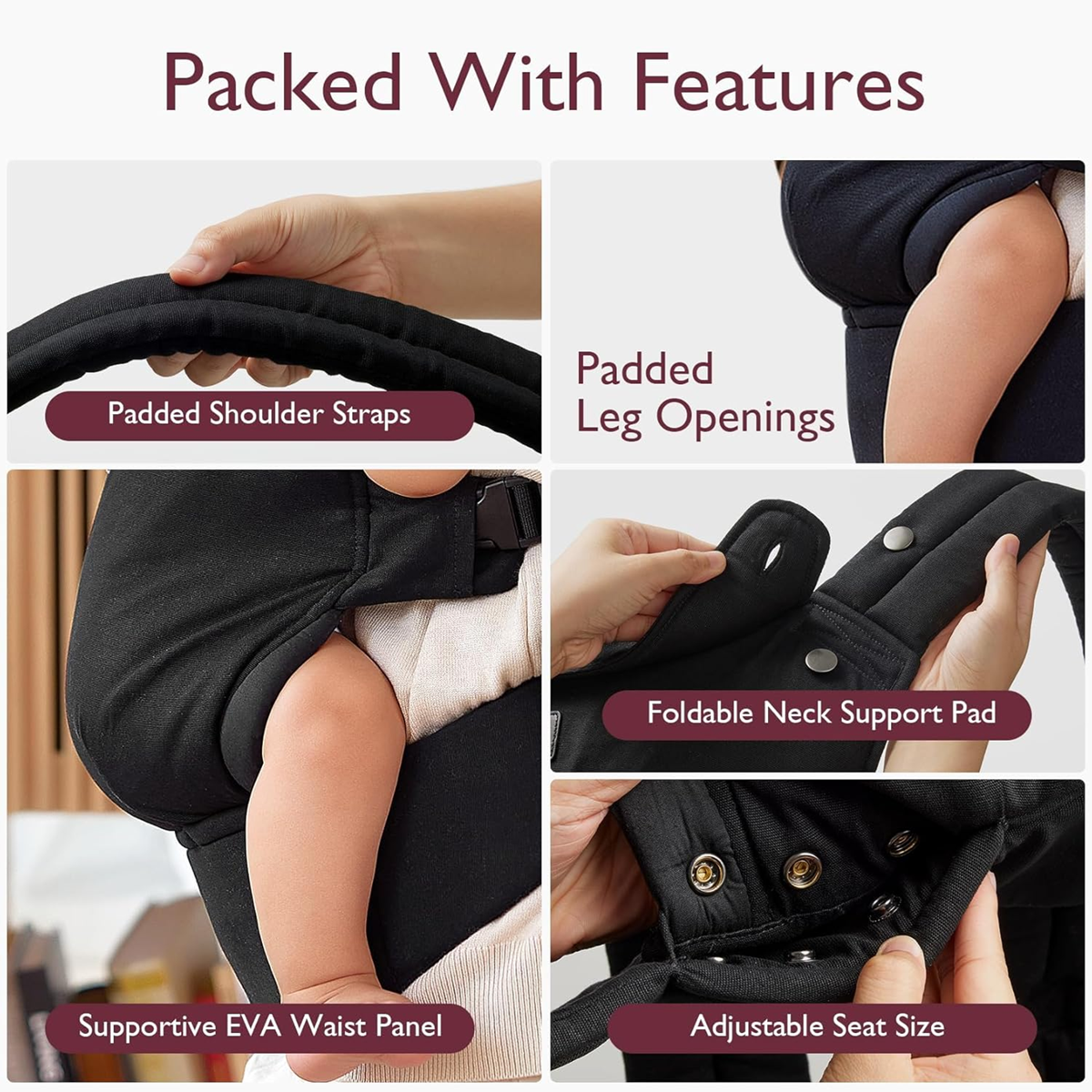 MOMCOZY porte-bébé pour nouveau-nés et bébés 3-20kg réglable