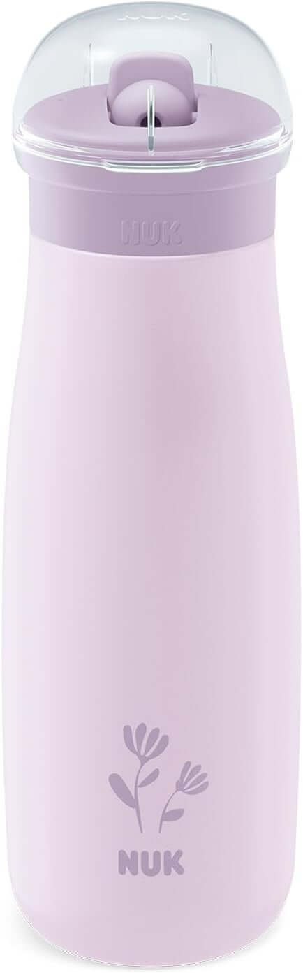 NUK Mini-Me Flip biberon din oțel cu pai și muștiuc 500 ml 12 m+