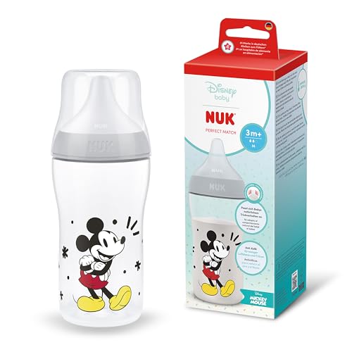 NUK Perfect Match antikolikflaske 260 ml 3m+ Mickey Mouse