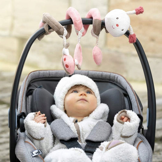 FEHN spirala do wózka łóżeczka fotelika PSZCZOŁA, zawieszka sensoryczna do wózka i fotelika dla niemowląt 0+