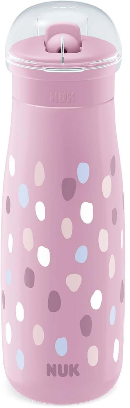 NUK Mini-Me Flip stalowa butelka ze słomką i ustnikiem 500 ml 12 m+ – różowy – zdjęcie 2