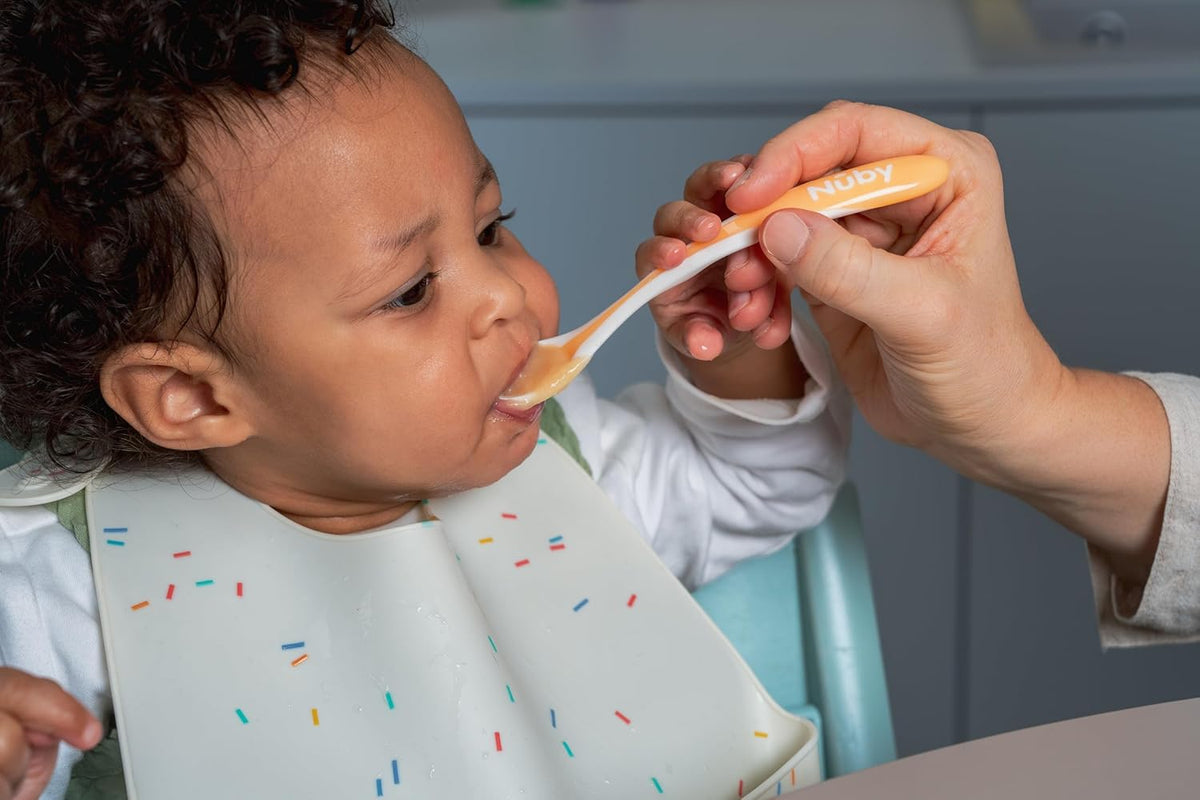 temperature sensor indicating food that is too hot, soft tip friendly for delicate gums