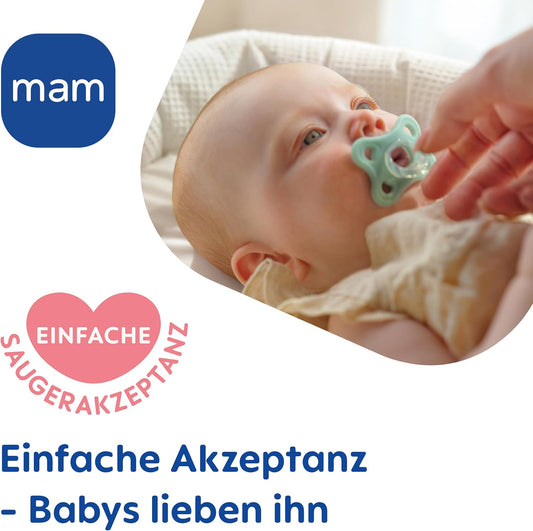 MAM Comfort Silikonschnuller 0–3 Monate, rosa, 2 Stück