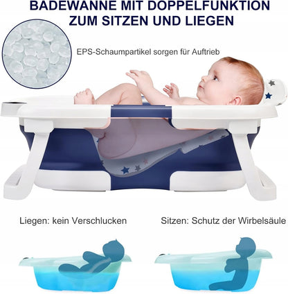 GLENMORE sammenklappeligt babybadekar med afløb og termometer