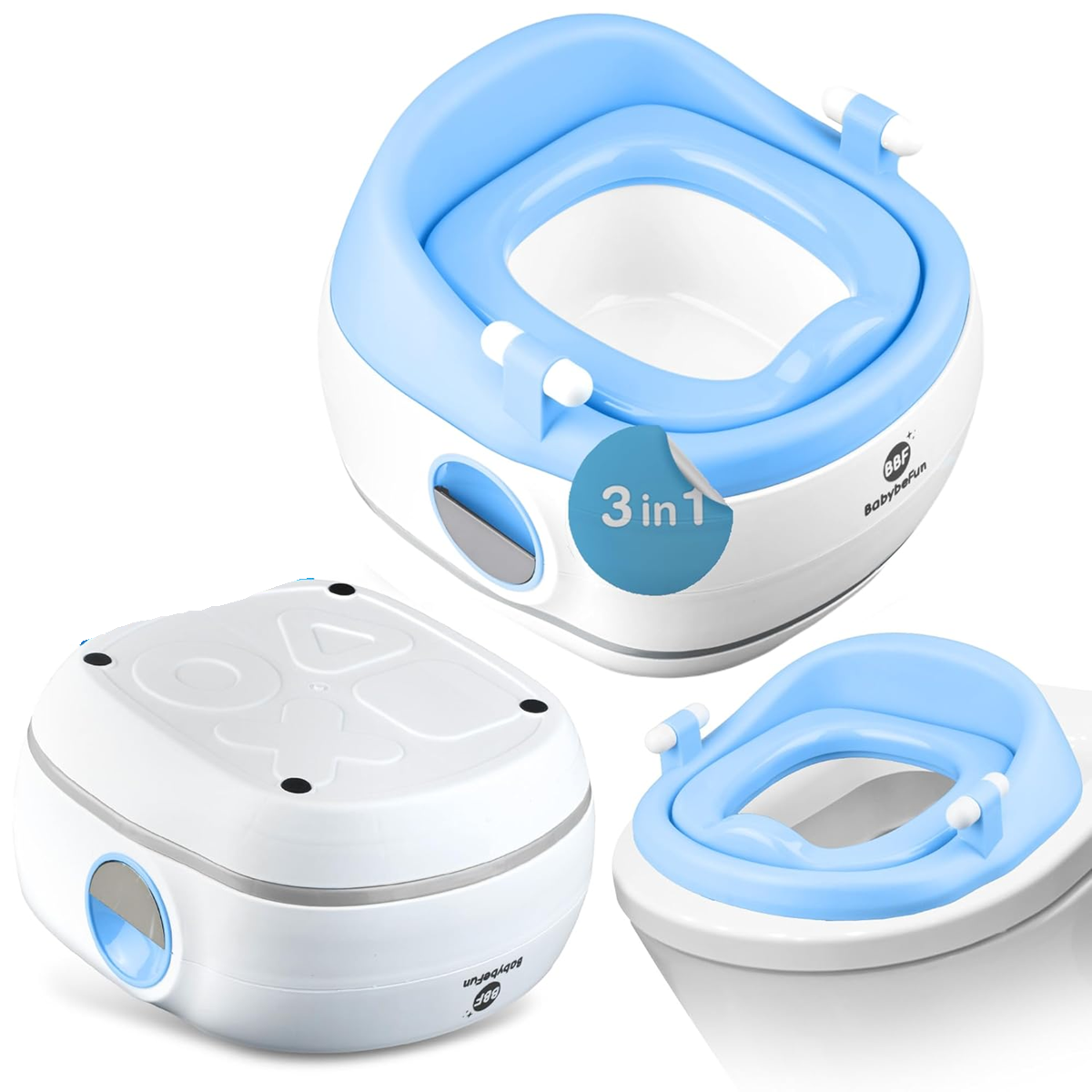 BABYBEFUN 3-i-1-potty, toiletsæde og fodskammel