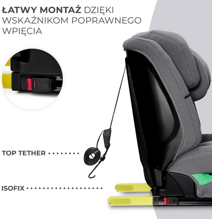 KINDERKRAFT SAFETY FIX 2 i-Size fotelik samochodowy 9-36kg gr 1/2/3 ISOFIX