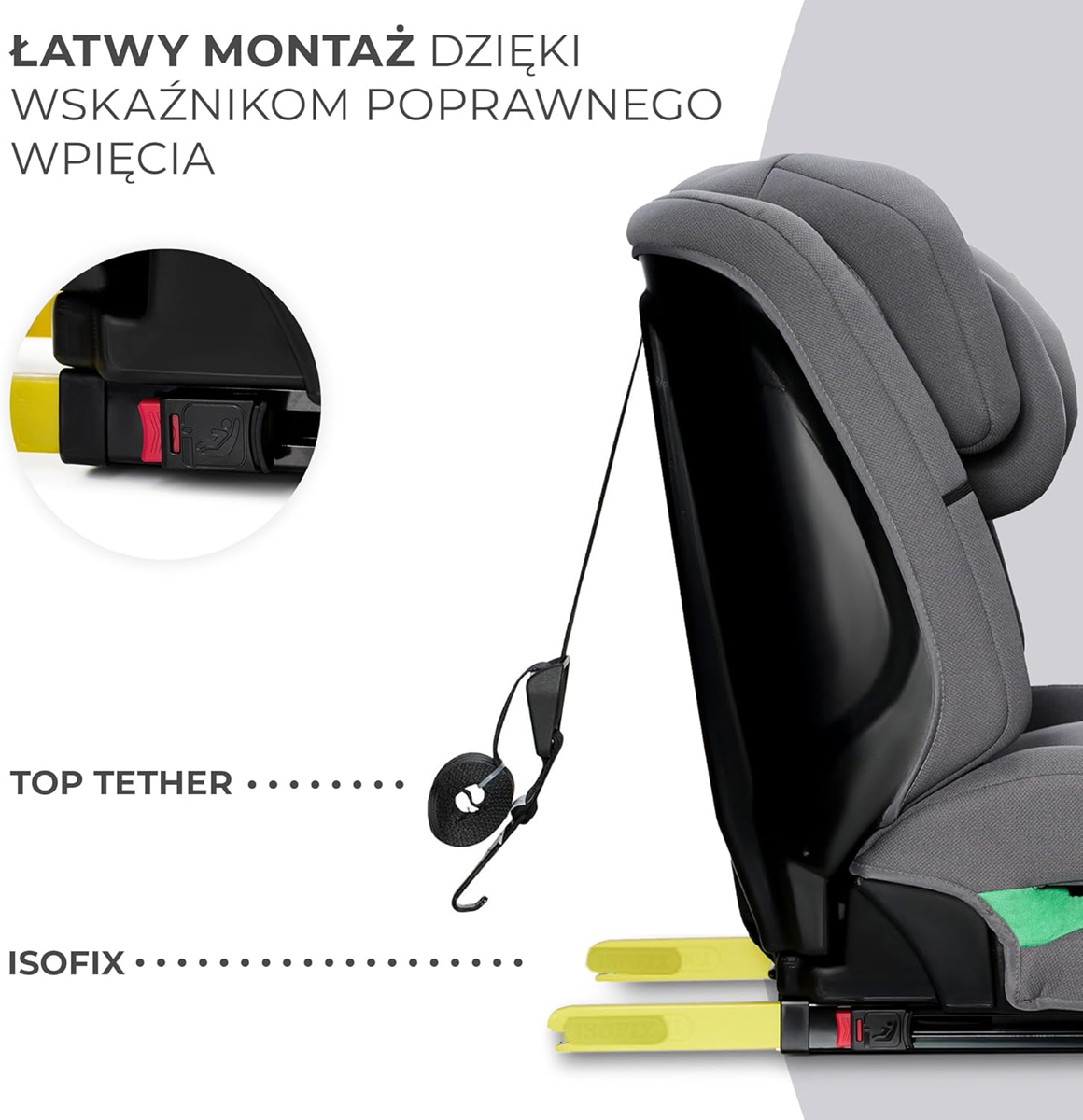 KINDERKRAFT SAFETY FIX 2 i-Size autostol 9-36kg gr 1/2/3 ISOFIX