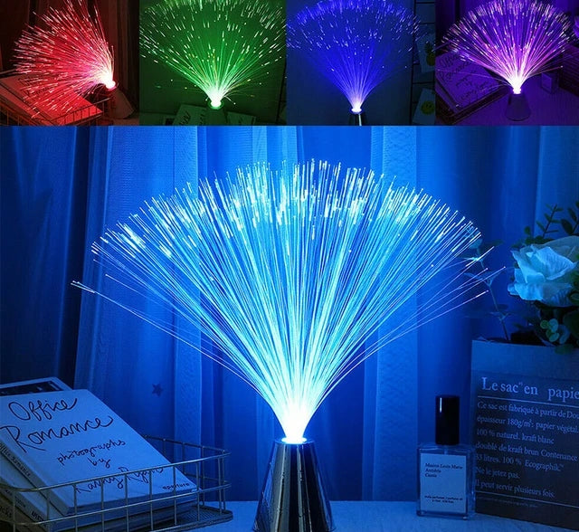 Lampă de veghe LED cu fibră optică CHANGLESU, culori schimbătoare